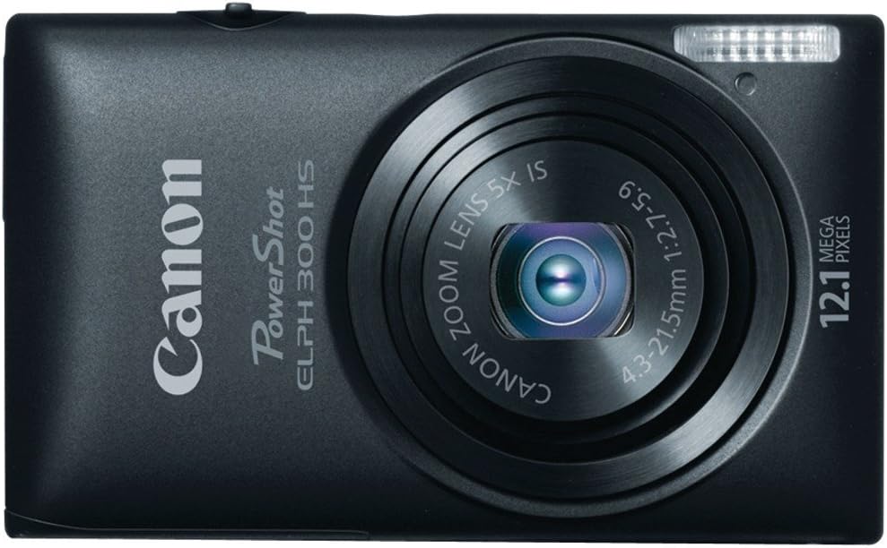 Canon 5096B001 PowerShot ELPH 300 HS 12.1MP Digital Camera - Black
