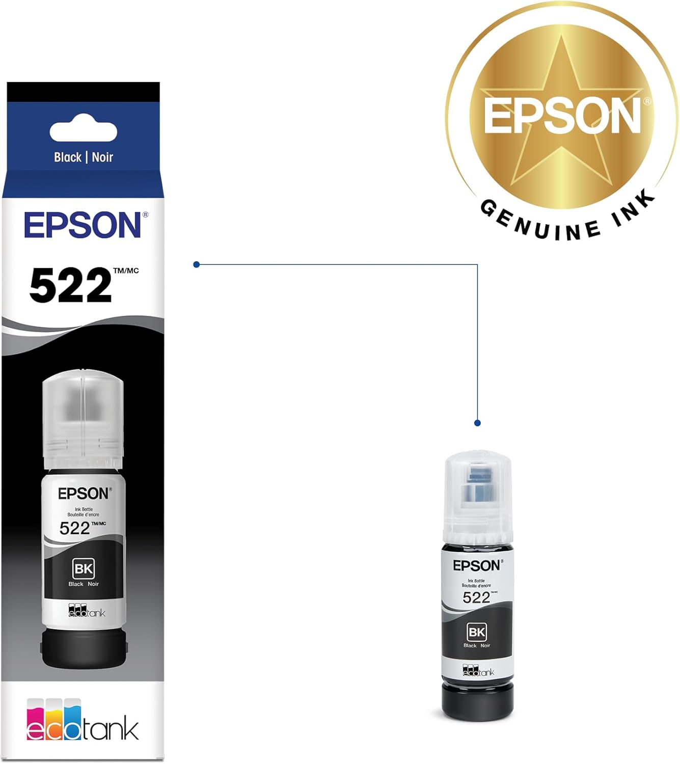 Epson T522120-S EcoTank Black Ink Bottle Ultra High Capacity
