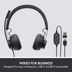 Logitech 981-000876 Zone Wired USB-C Noise Cancelling Headset