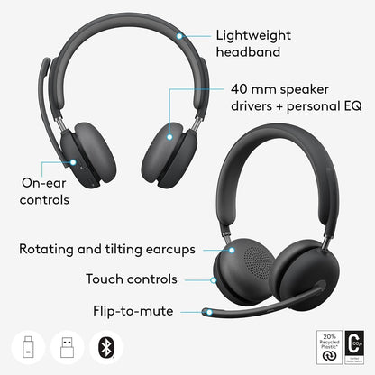 Logitech 981-001317 Zone 950 Noise Canceling Renewed Headset