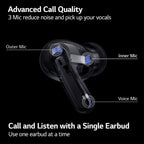 LG TONE-FP9 Free True Wireless Bluetooth Earbuds ANC UVnano Black