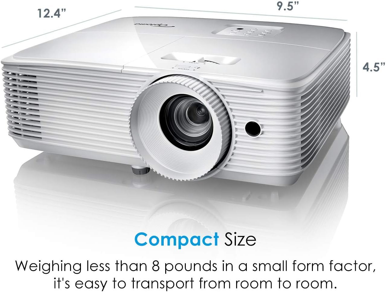 Optoma EH412 1080P HDR Projector 4500 Lumens (Renewed)