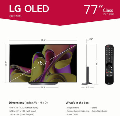 LG OLED77B3PUA B3 Series - 77-Inch 4K OLED Smart TV