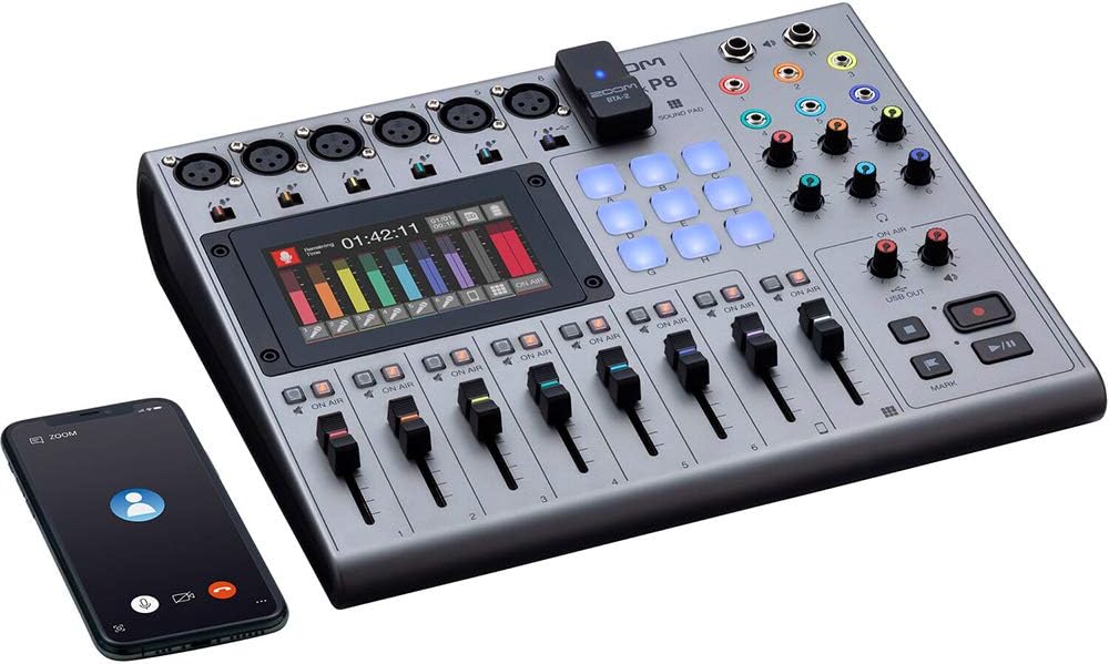 Zoom PodTrak P8 Podcast Recorder Bundle with ZDM-1 Mics