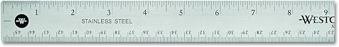 Westcott 10417 18" Stainless Steel Office Ruler Cork Base