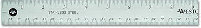 Westcott 10417 18" Stainless Steel Office Ruler Cork Base