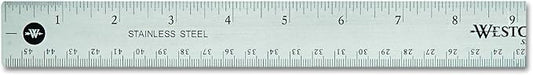 Westcott 10417 18" Stainless Steel Office Ruler Cork Base