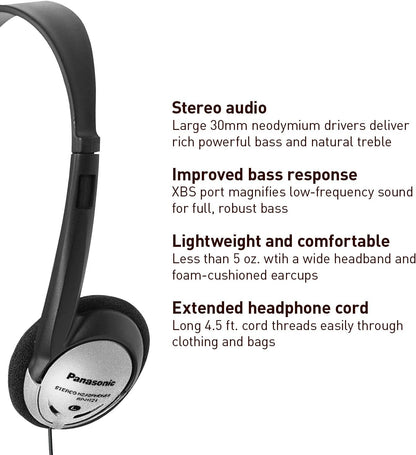 Panasonic RP-HT21 Lightweight On-Ear Headphones XBS
