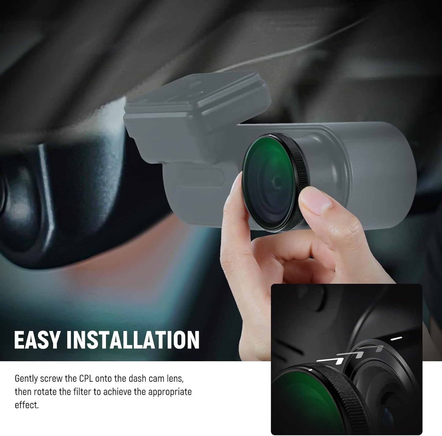 Neewer 10104838 Dashcam CPL Filter for VIOFO Cameras