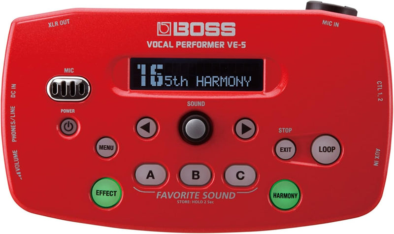 Boss VE5RD VE-5 Vocal Performer Red Effects Pedal — main product image