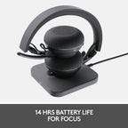 Logitech 981-000805 Zone Wireless Plus Headset (Renewed)