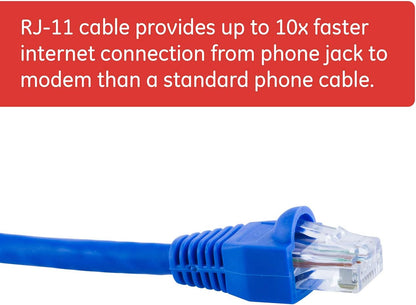 GE 35288 RJ11 High Speed Modem Cable - 14ft Blue