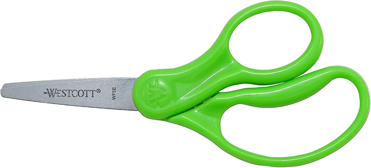 Westcott ACM13141 Kids Scissors 5" Pointed Safety 12-Pack