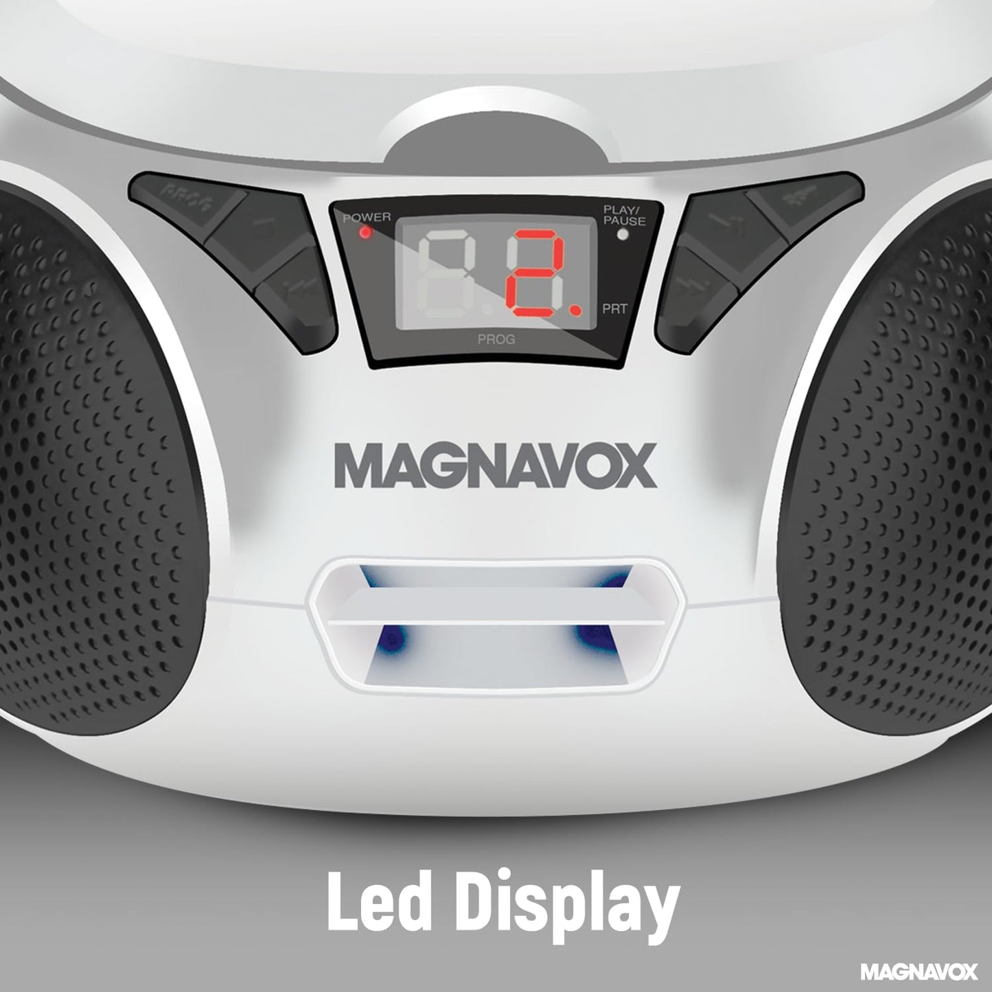 Magnavox MD6924-WH Portable CD Boombox White
