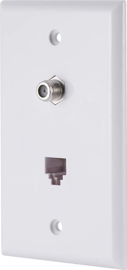 GE 40093 Coaxial Telephone Cable Wall Plate