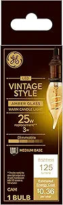 GE 36494 Vintage Style LED Amber Light Bulb