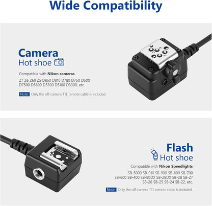 Neewer 10100870 TTL Off Camera Flash Cord for Nikon