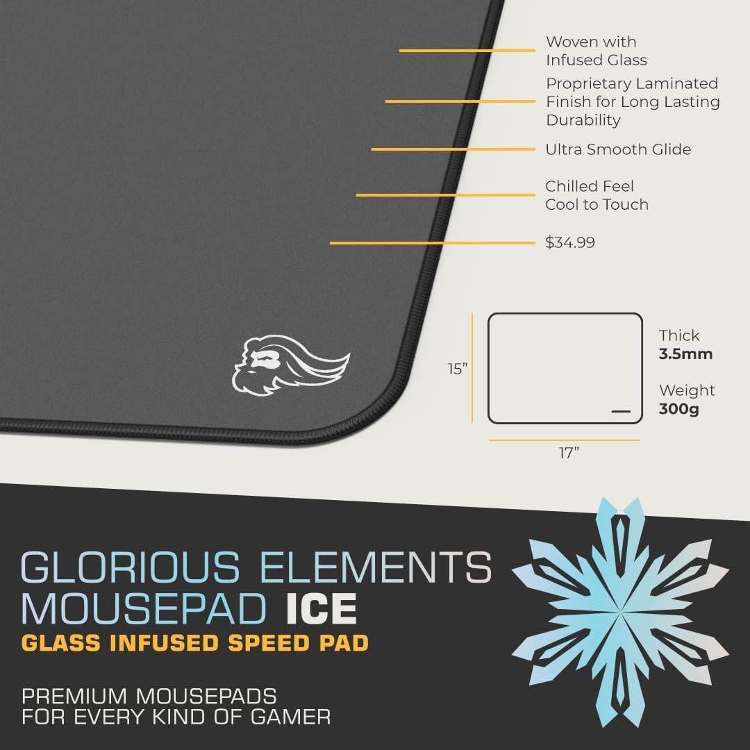 Glorious GLO-MP-ELEM-ICE XL Gaming Mousepad ICE