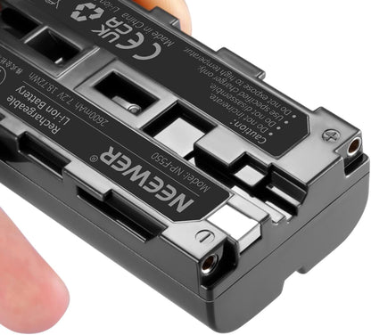Neewer NP-F550 Replacement Battery 2-Pack 2600mAh Sony HandyCams