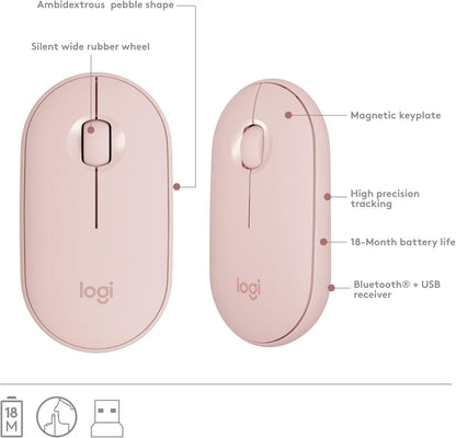 Logitech 920-011311 MK470 Slim Wireless Keyboard and Mouse Combo - Rose