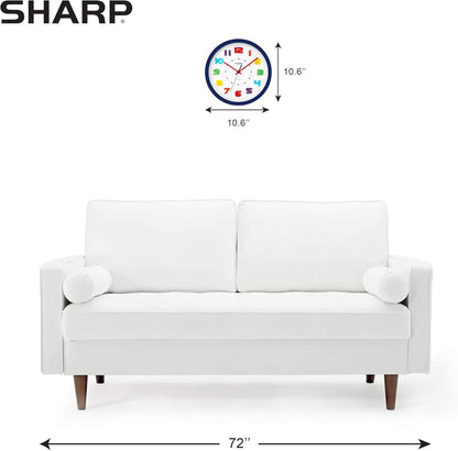 Sharp Colorful Kids Wall Clock 10-Inch Silent