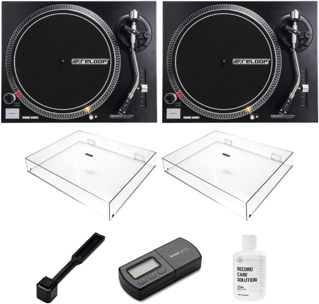 Reloop RP-2000 MK2 DJ Turntable Pair Bundle Direct Drive