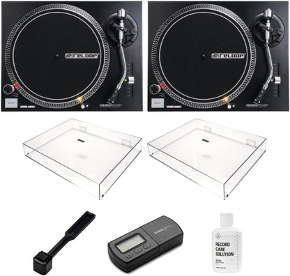 Reloop RP-2000 MK2 DJ Turntable Pair Bundle Direct Drive