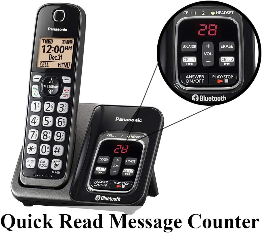 Panasonic KX-TG833SK Link2Cell Bluetooth Cordless Phone