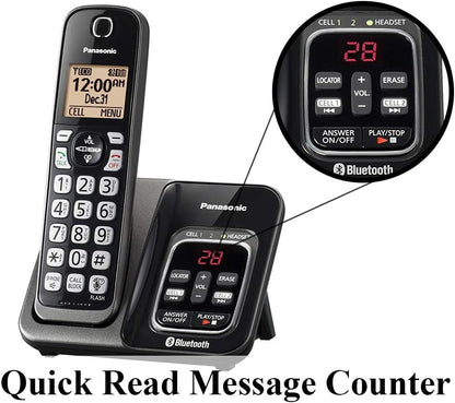 Panasonic KX-TG833SK Link2Cell Bluetooth Cordless Phone