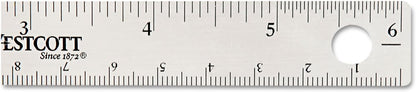 Westcott 10414 6-Inch Stainless Steel Ruler with Cork Base
