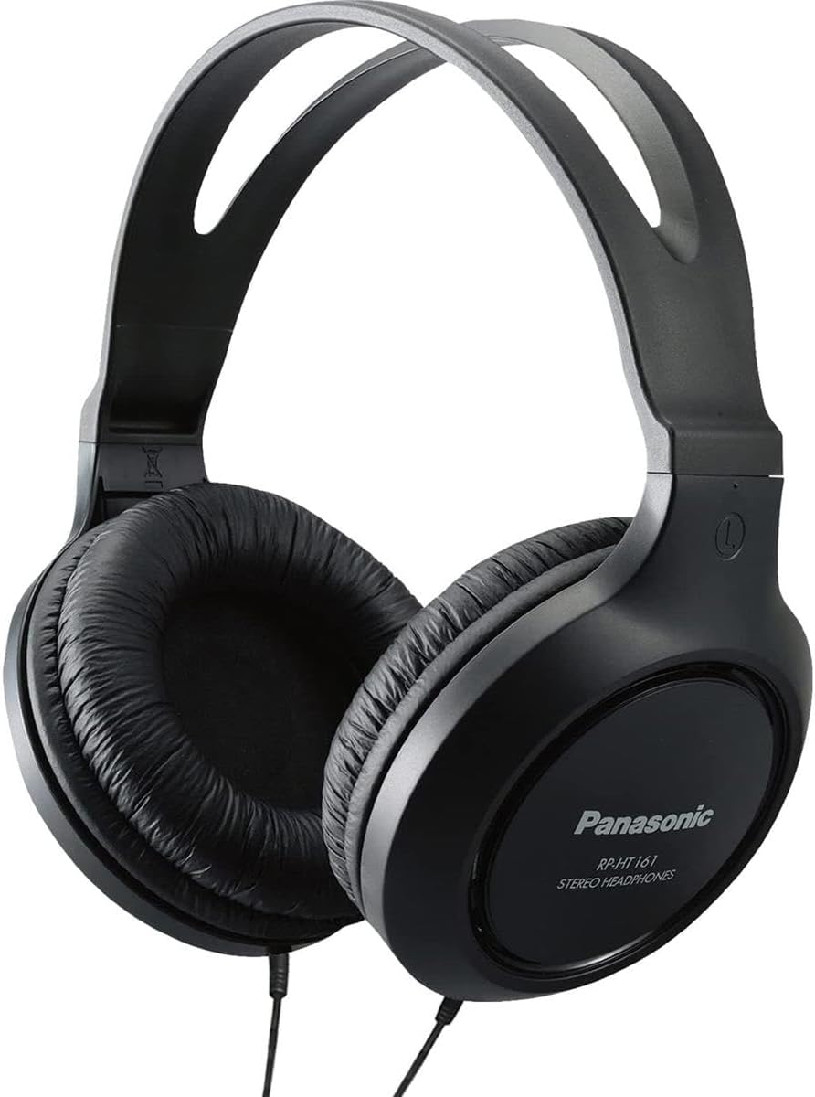 Panasonic RP-HT161-K Over-Ear Wired Headphones Extra Bass