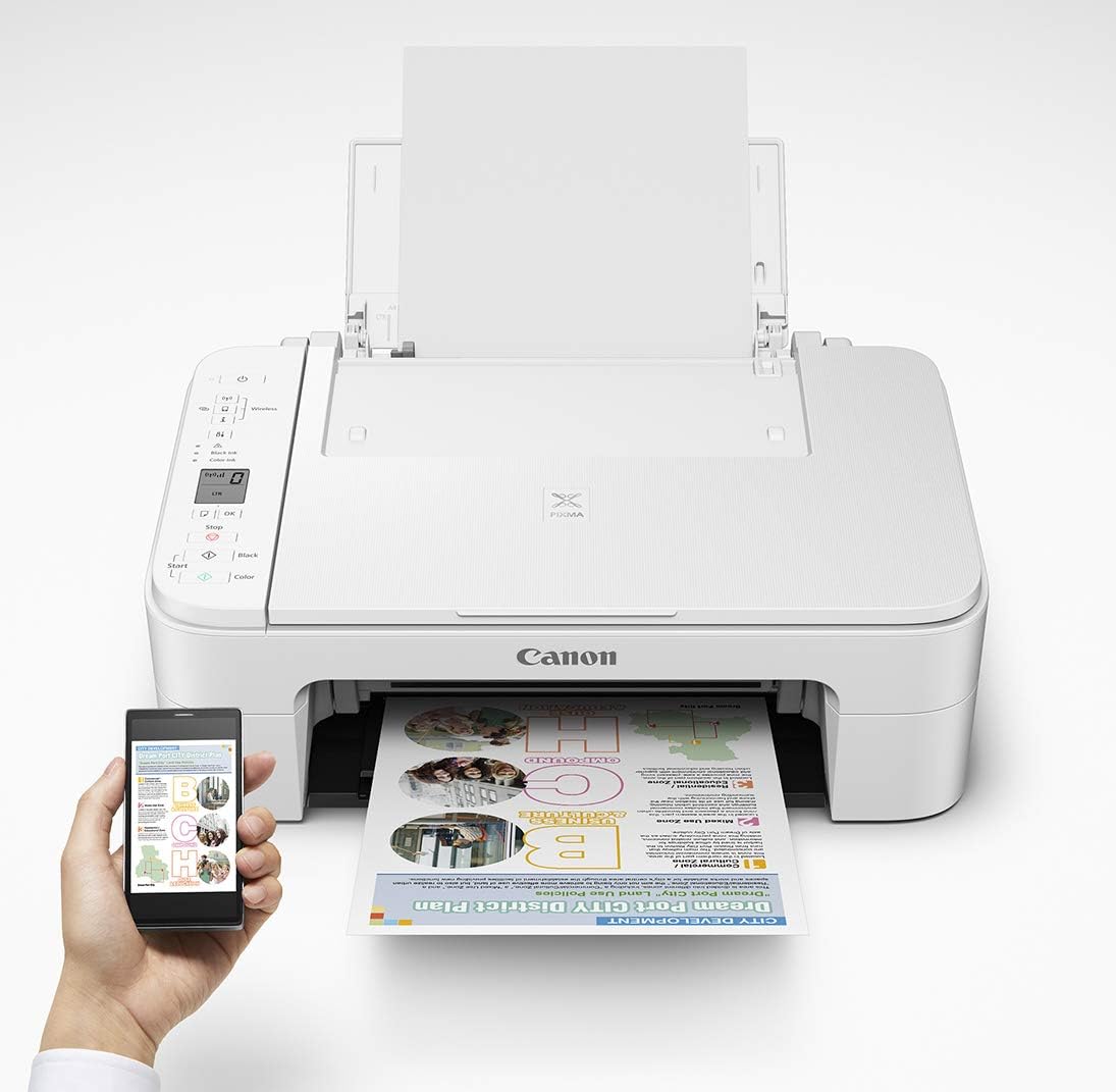 Canon 3771C057 Pixma TS3322 Wireless All-in-One Printer (White)