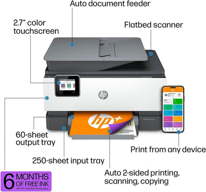 HP OfficeJet 9012e Renewed All-in-One Printer: Ink Included