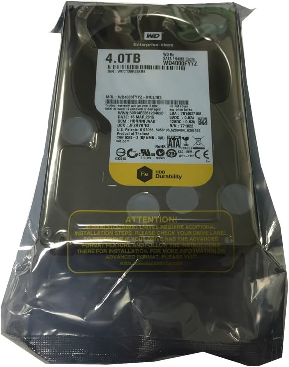 Western Digital WD4000FYYZ 4TB Enterprise SATA HDD