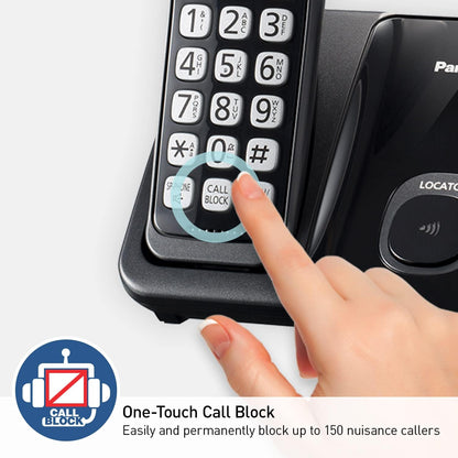 Panasonic KX-TGD610B Cordless Phone System with Call Blocking