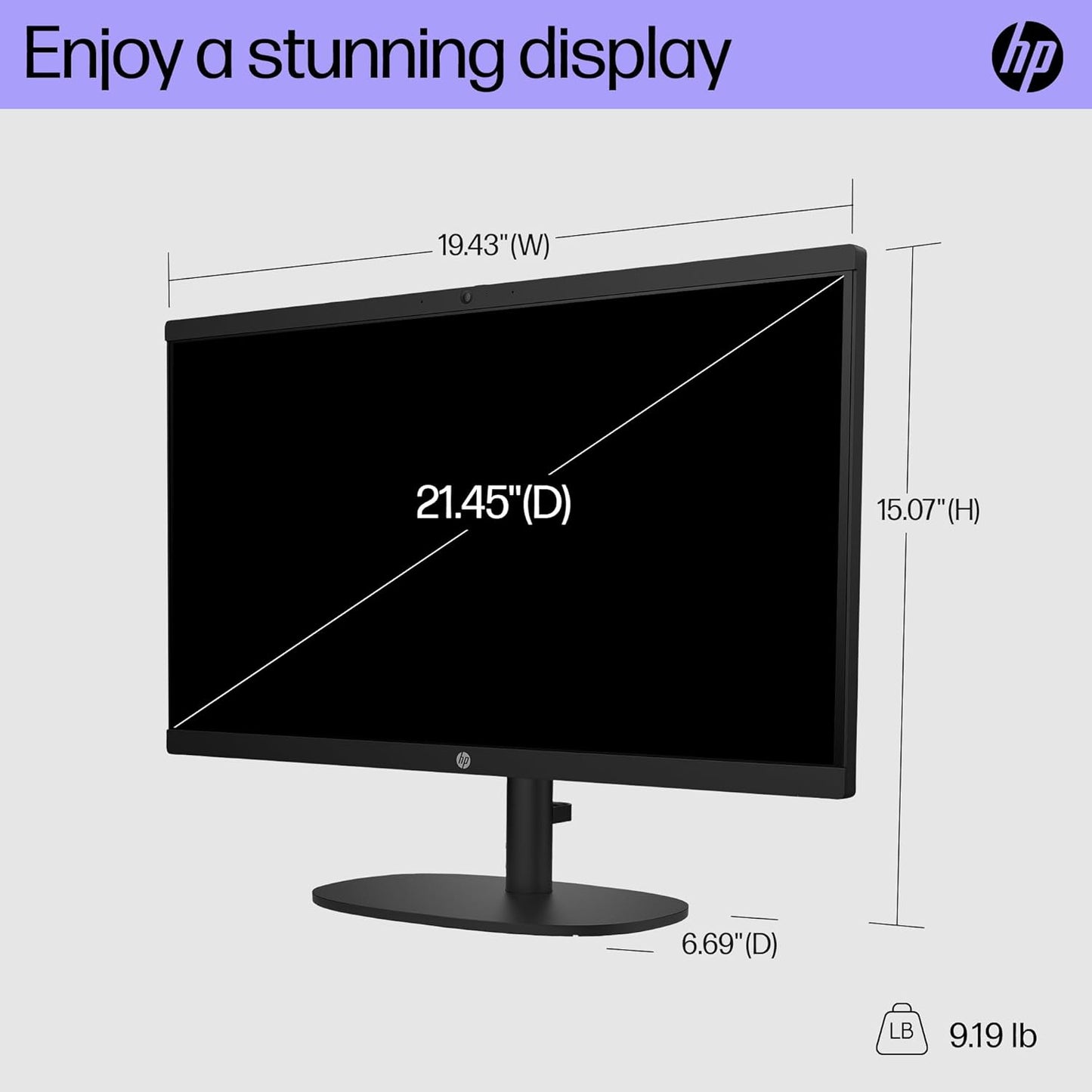 HP 22-dg0020 22" All-in-One Desktop PC