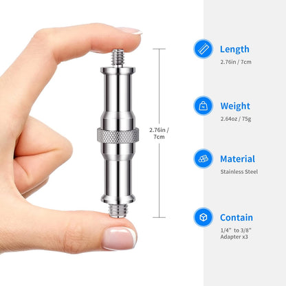 Neewer ST23 1/4" to 3/8" Metal Converter Adapter (3-Pack)