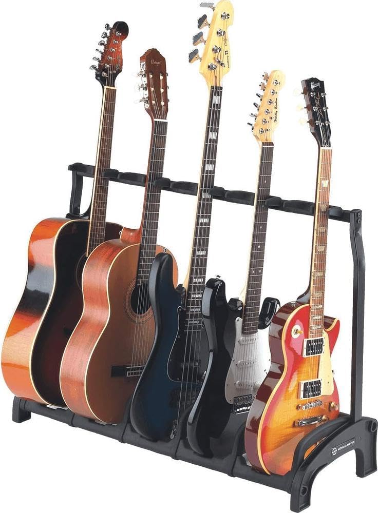 K&M 17515.016.55 Guardian 5-Guitar Rack Stand Black