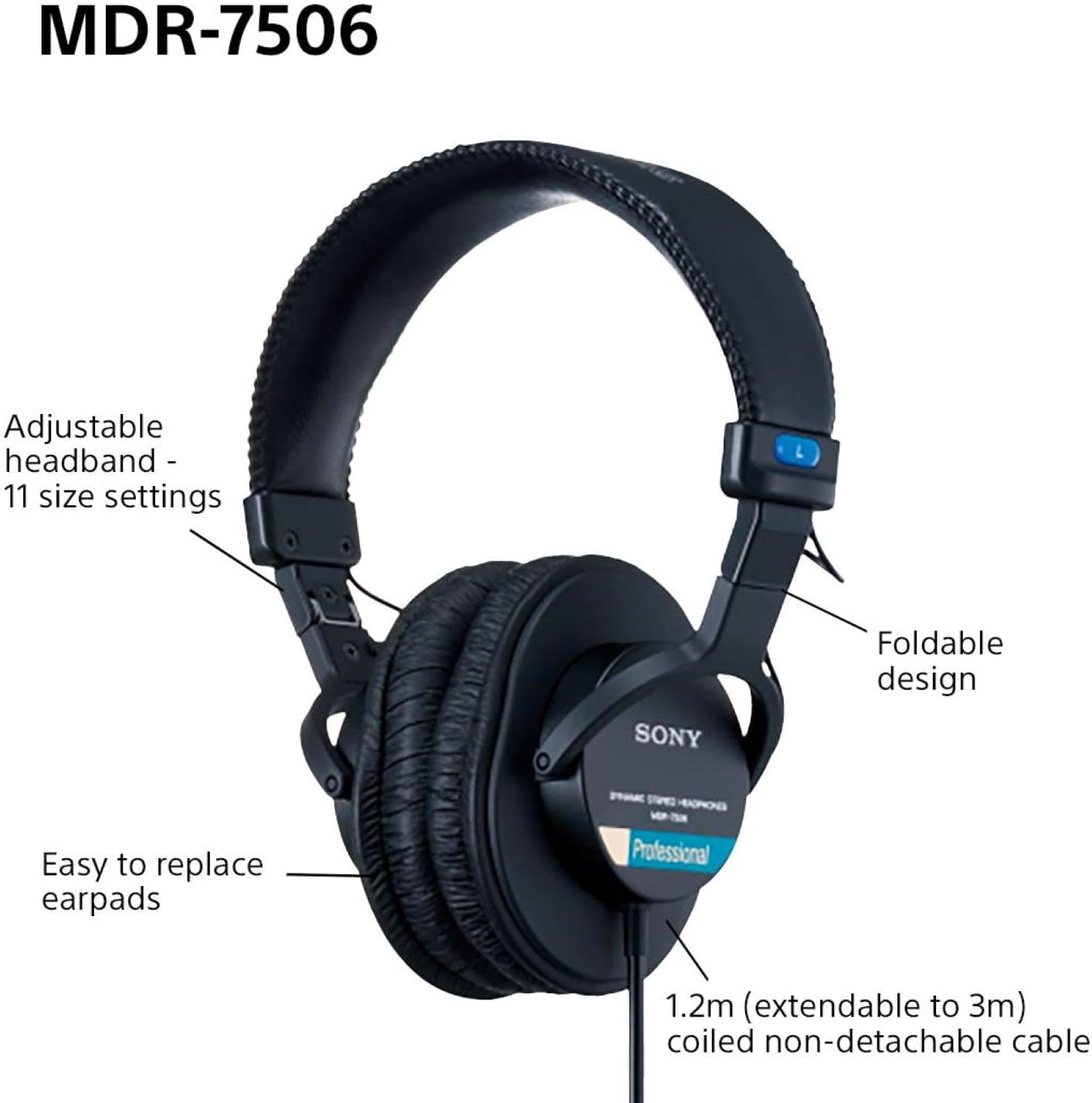 Sony MDR7506 Professional Over-Ear Diaphragm Headphones