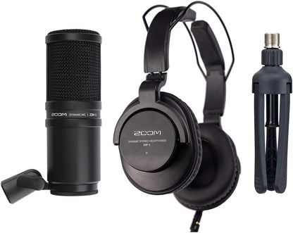 Zoom PodTrak P4 Podcast Recorder Bundle w/ 2x ZDM-1 Mics