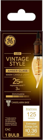 GE 36488 Vintage Style LED Light Bulb - 25W Amber