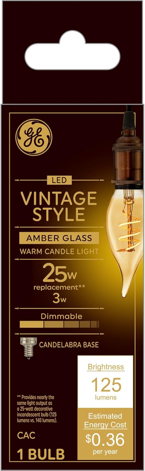 GE 36488 Vintage Style LED Light Bulb - 25W Amber