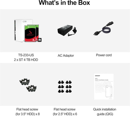 QNAP TS-233-24ST-US 4TB Home NAS RAID Bundle