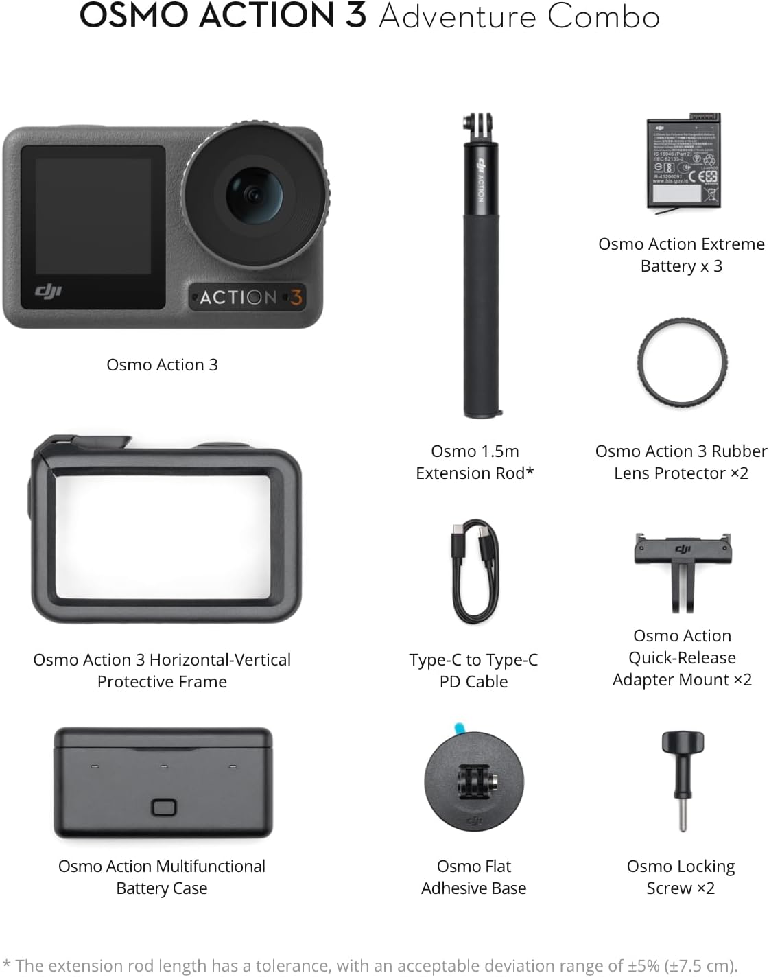 DJI AC002 Osmo Action 3 Adventure Combo - 4K Waterproof Camera