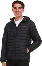 Spyder Packable Puffer Jacket Men's Lightweight Hooded Winter Coat