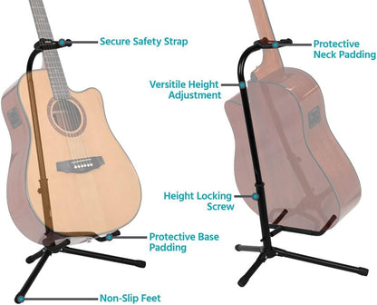 Monoprice 602100 Classic Guitar Tripod Stand - Black