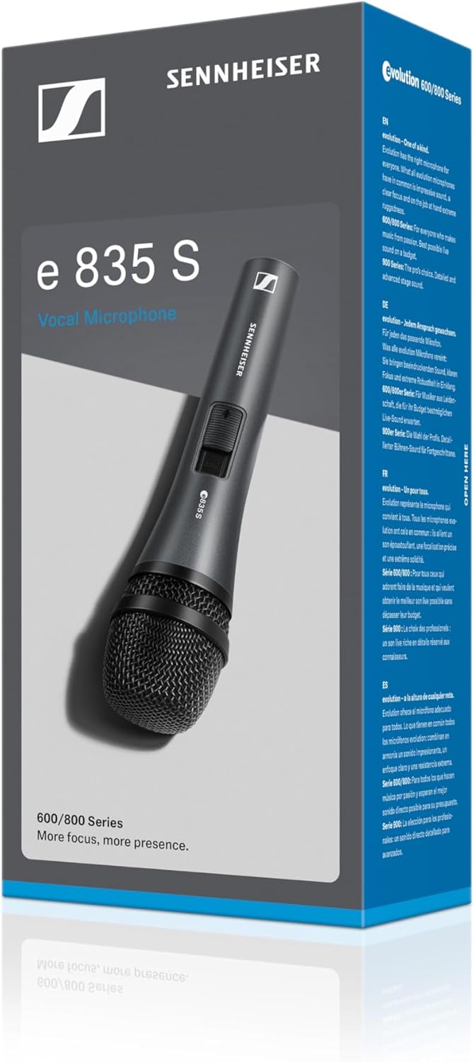 Sennheiser 004514 e835-S Vocal Microphone - Cardioid, Switch