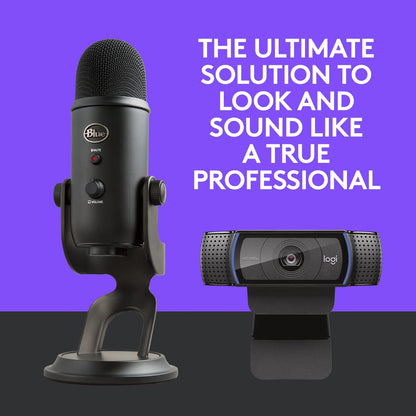 Logitech C920x HD Pro Webcam with Blue Yeti Mic