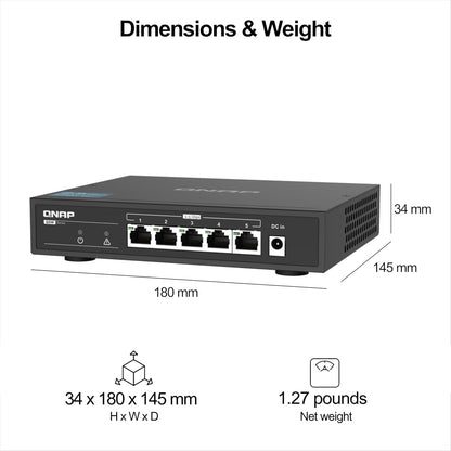 QNAP TS-473A-SW5T-US 4-Bay NAS + 2.5GbE Switch