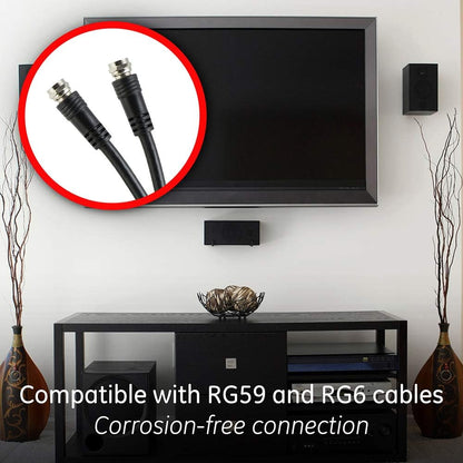 GE 55288 Digital 2-Way Coaxial Cable Splitter 4-Pack